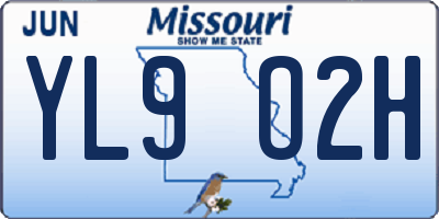 MO license plate YL9O2H