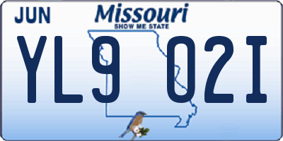 MO license plate YL9O2I