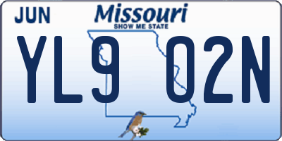 MO license plate YL9O2N