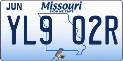 MO license plate YL9O2R