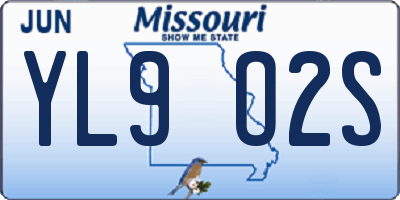 MO license plate YL9O2S