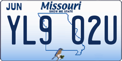 MO license plate YL9O2U