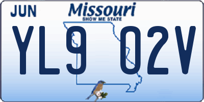 MO license plate YL9O2V