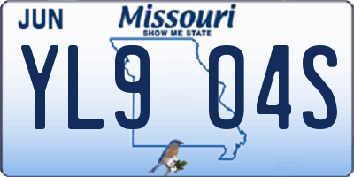 MO license plate YL9O4S