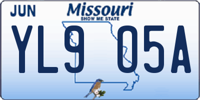 MO license plate YL9O5A