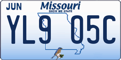 MO license plate YL9O5C