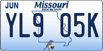 MO license plate YL9O5K
