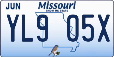 MO license plate YL9O5X