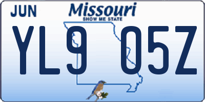 MO license plate YL9O5Z