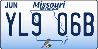 MO license plate YL9O6B