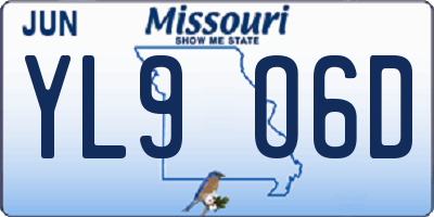 MO license plate YL9O6D