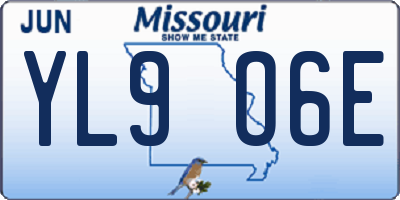 MO license plate YL9O6E