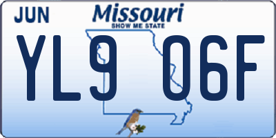 MO license plate YL9O6F