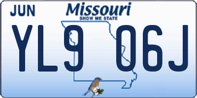 MO license plate YL9O6J