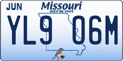 MO license plate YL9O6M