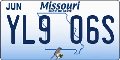 MO license plate YL9O6S