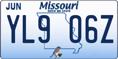 MO license plate YL9O6Z