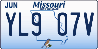 MO license plate YL9O7V