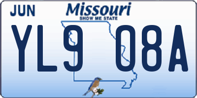 MO license plate YL9O8A