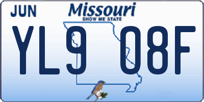 MO license plate YL9O8F