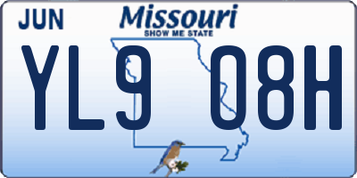 MO license plate YL9O8H