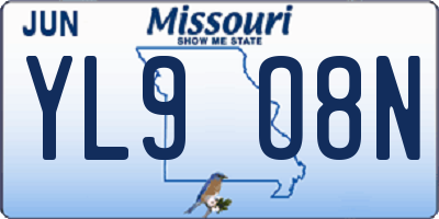 MO license plate YL9O8N