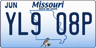 MO license plate YL9O8P