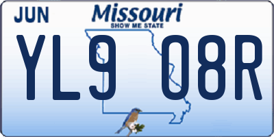 MO license plate YL9O8R