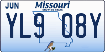 MO license plate YL9O8Y
