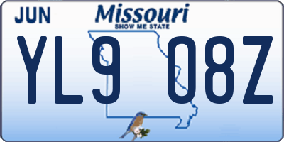 MO license plate YL9O8Z