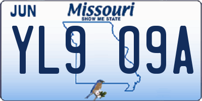 MO license plate YL9O9A