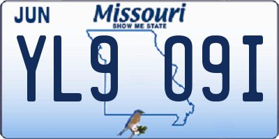 MO license plate YL9O9I