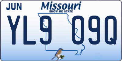 MO license plate YL9O9Q