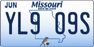 MO license plate YL9O9S