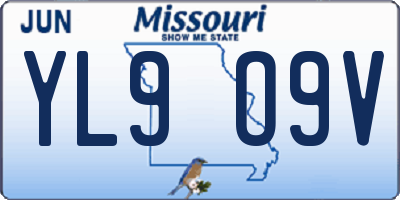 MO license plate YL9O9V