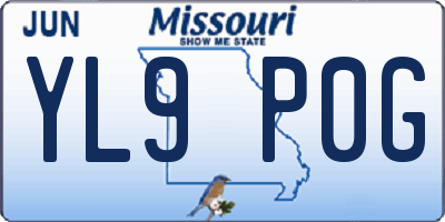 MO license plate YL9P0G