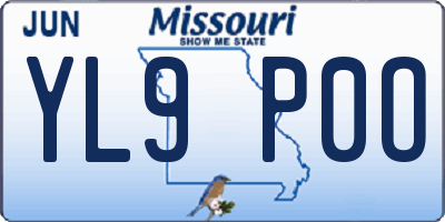 MO license plate YL9P0O