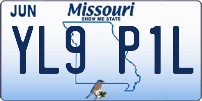 MO license plate YL9P1L