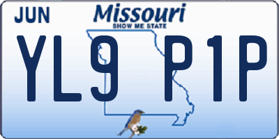 MO license plate YL9P1P