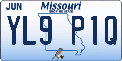 MO license plate YL9P1Q
