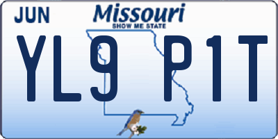 MO license plate YL9P1T