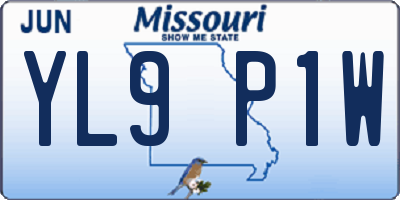 MO license plate YL9P1W