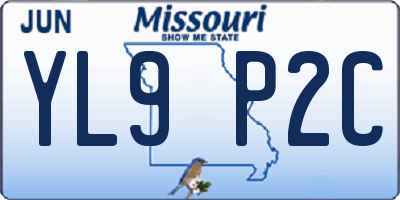 MO license plate YL9P2C