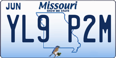 MO license plate YL9P2M