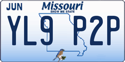 MO license plate YL9P2P