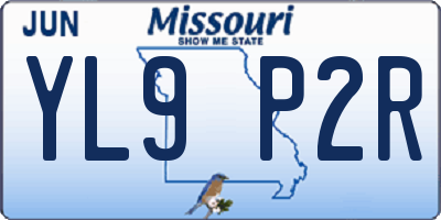 MO license plate YL9P2R