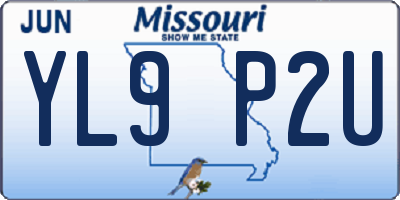 MO license plate YL9P2U