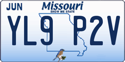 MO license plate YL9P2V