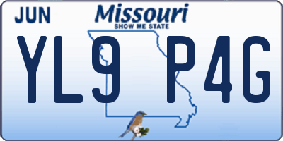 MO license plate YL9P4G