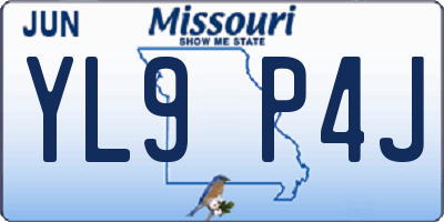 MO license plate YL9P4J